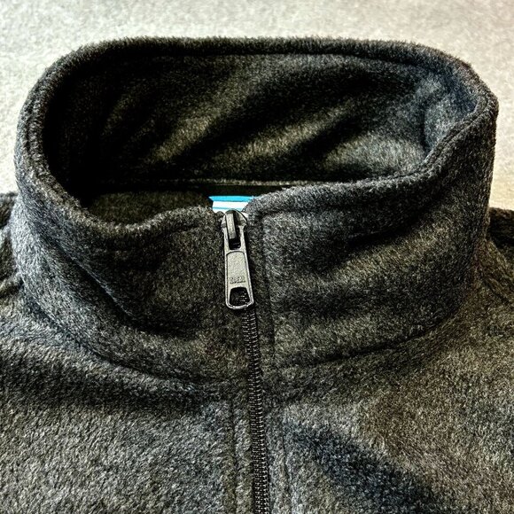 Columbia Men's Charcoal Gray Fleece Vest Size L Full Zip Lightweight Warm Layer - Picture 2 of 11